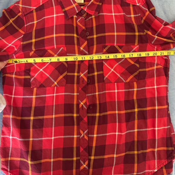 Set of 3 - Faded Glory Burgundy Plaid Shirt L Womens 12-14 - Picture 8 of 10